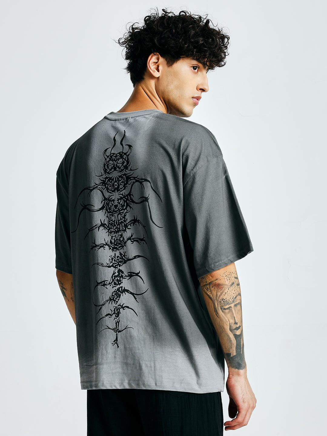 Men Retro Wash Printed Oversized T-Shirt