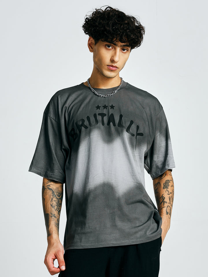 Men Retro Wash Printed Oversized T-Shirt