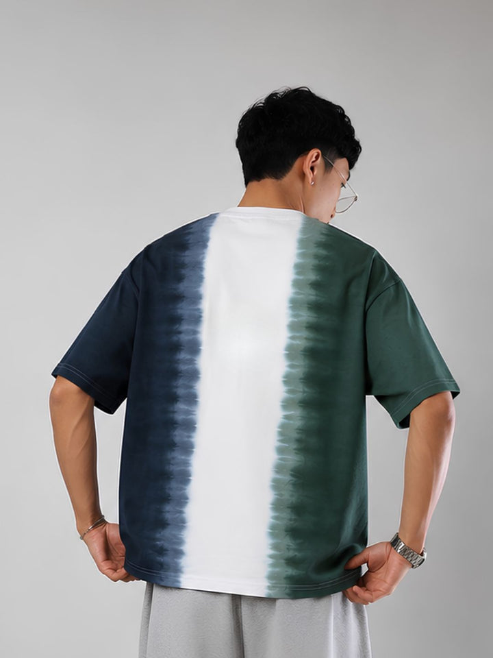Men Retro Wash Puff Printed Oversized T-Shirt