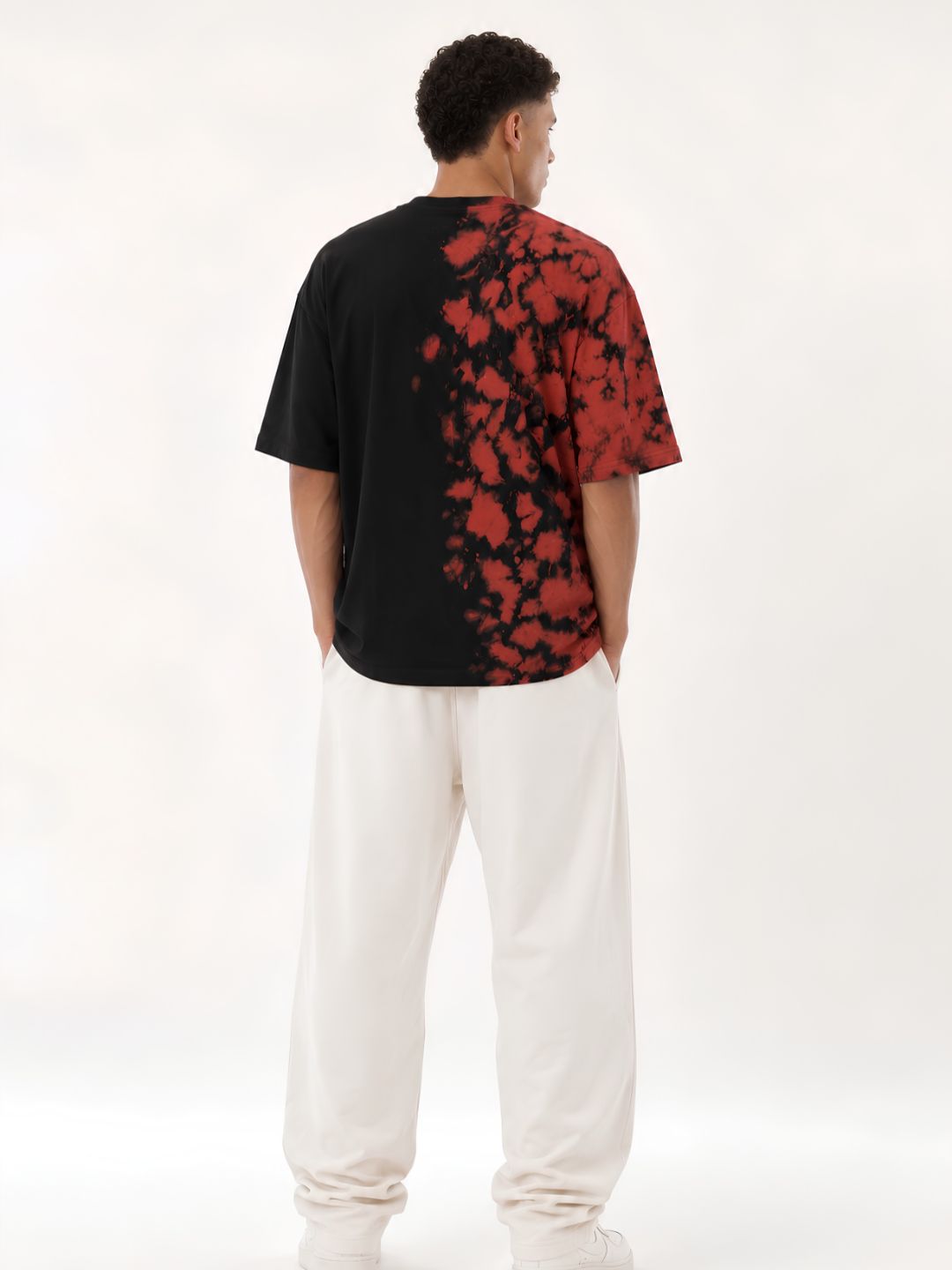 Men Retro Wash Puff Printed Oversized T-Shirt