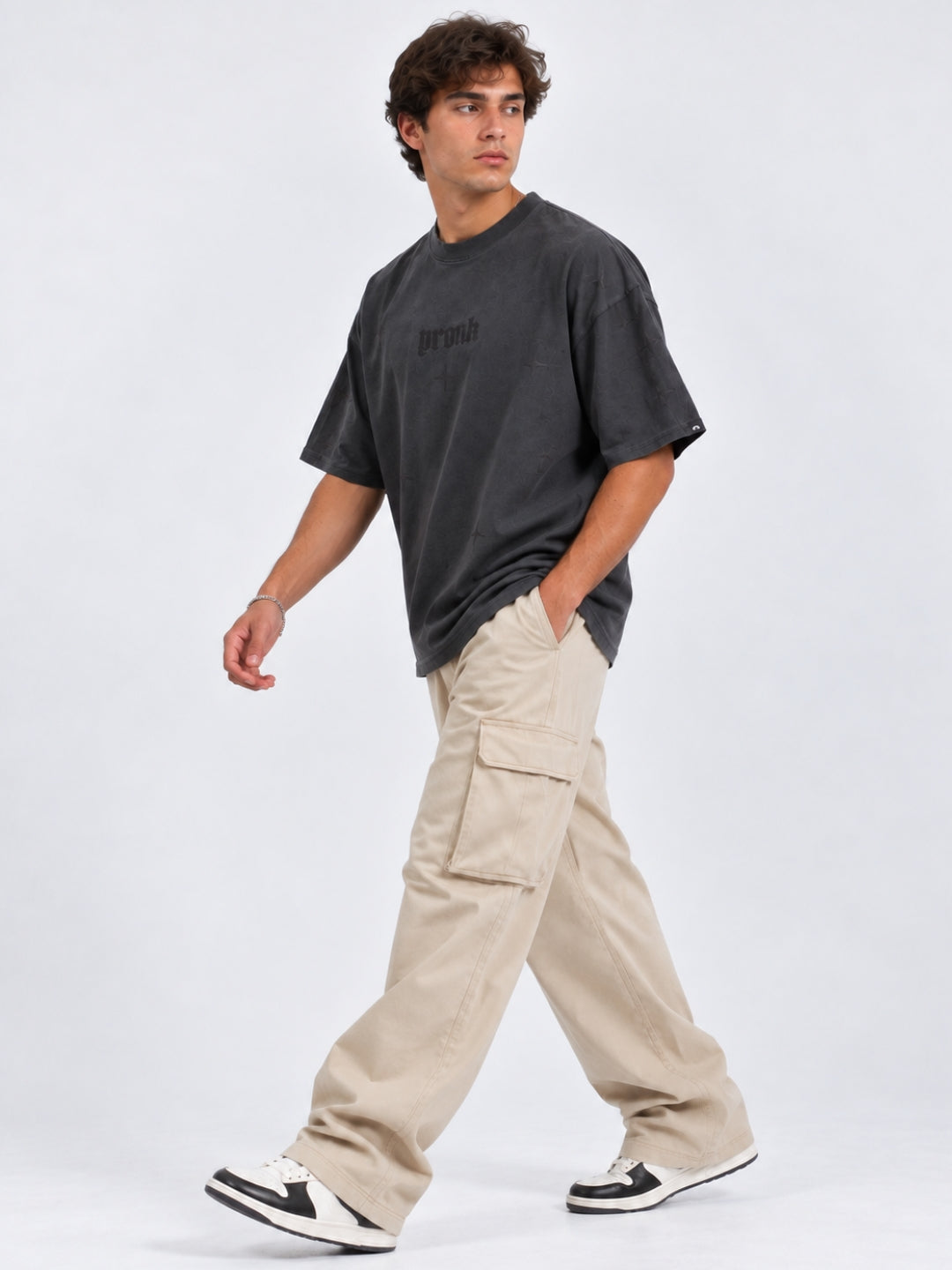 Lost Galaxy Puff Printed Men Premium Oversized T-Shirt
