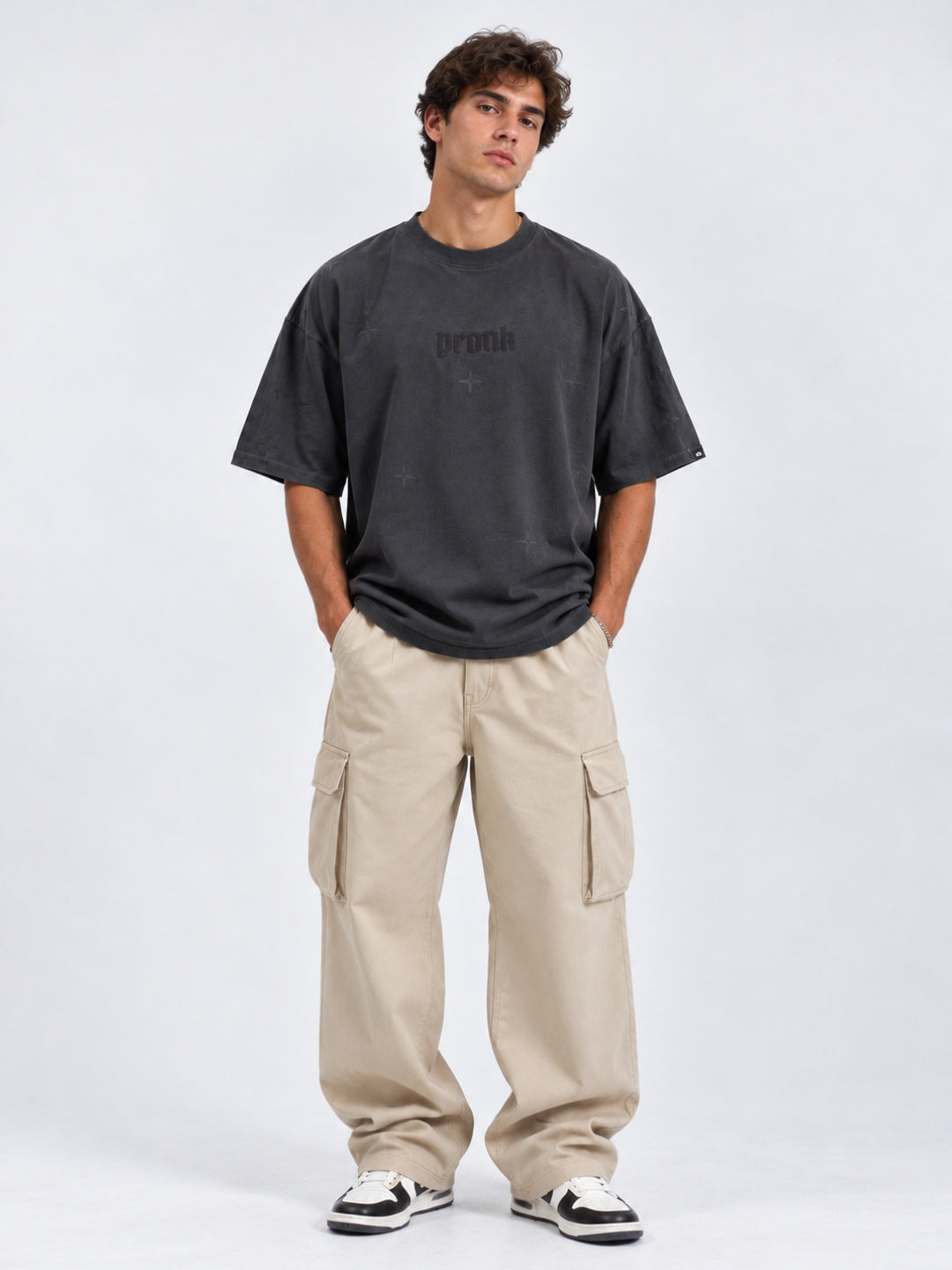 Lost Galaxy Puff Printed Men Premium Oversized T-Shirt