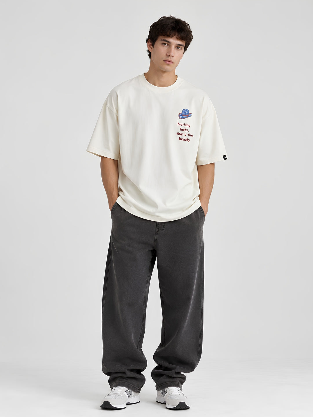 WILD AND ETERNAL Puff Printed Men Premium Oversized T-Shirt
