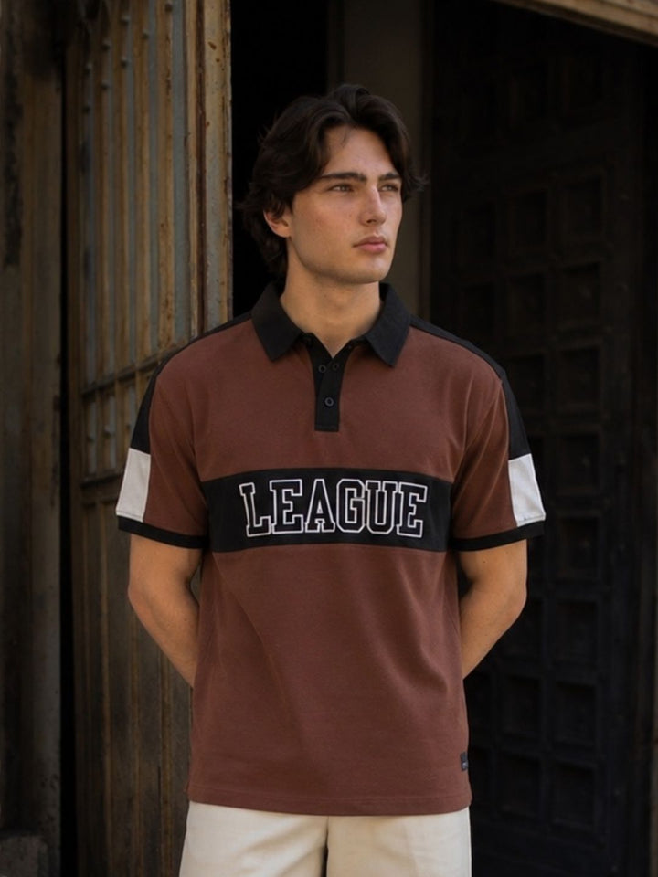 Men Premium Colorblock Relaxed Fit Polo T-Shirt