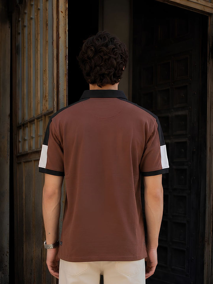 Men Premium Colorblock Relaxed Fit Polo T-Shirt