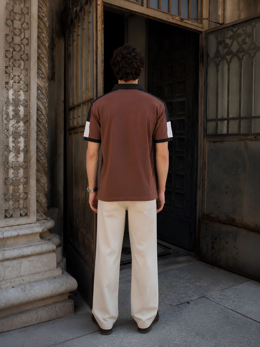 Men Premium Colorblock Relaxed Fit Polo T-Shirt