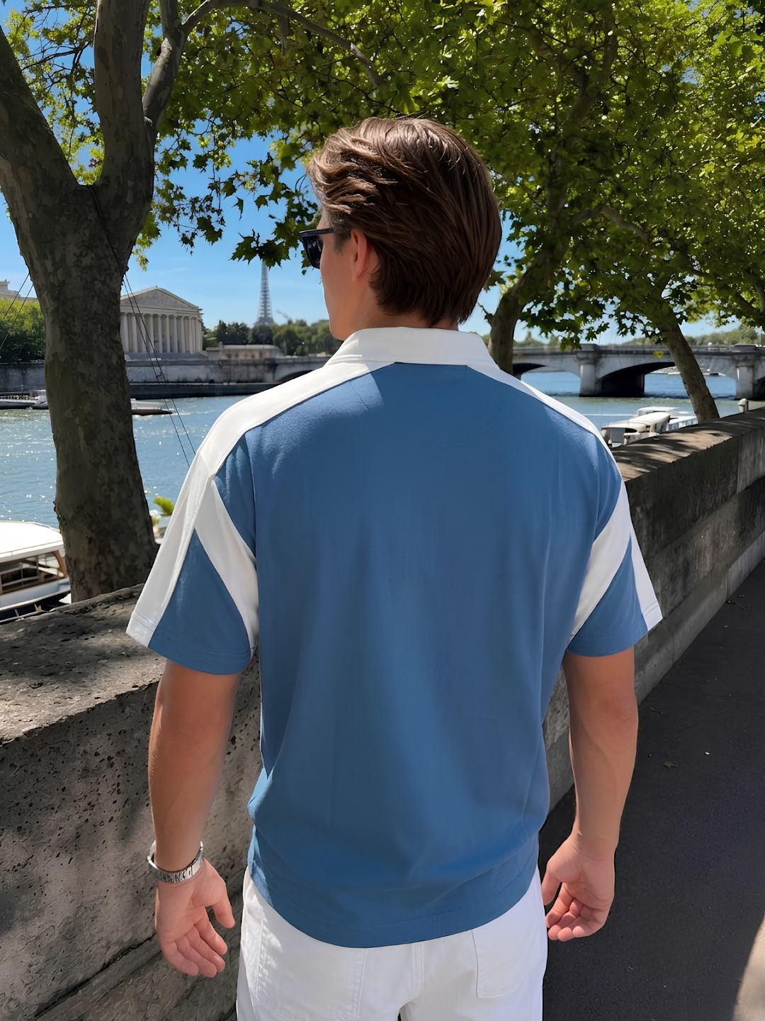 Men Premium Colorblock Relaxed Fit Polo T-Shirt