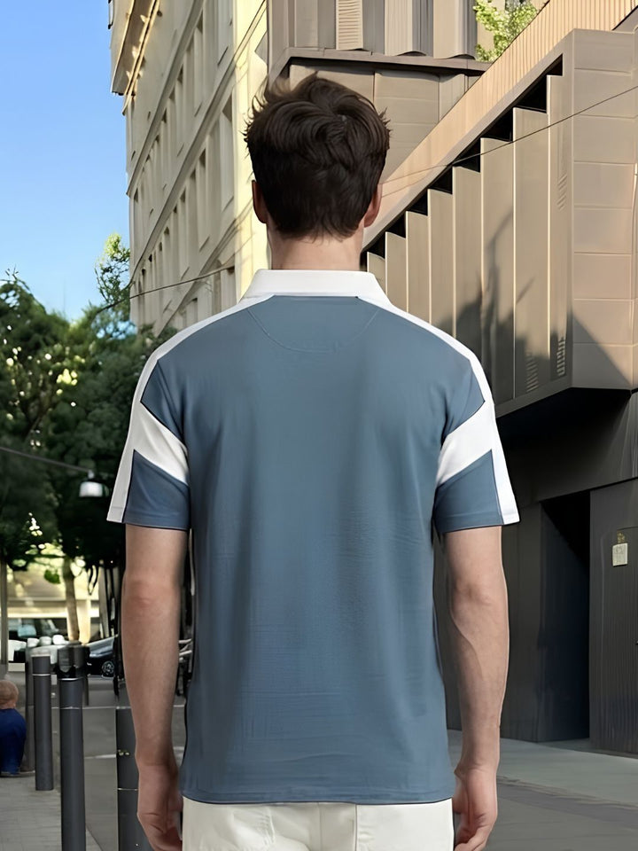 Men Premium Colorblock Relaxed Fit Polo T-Shirt