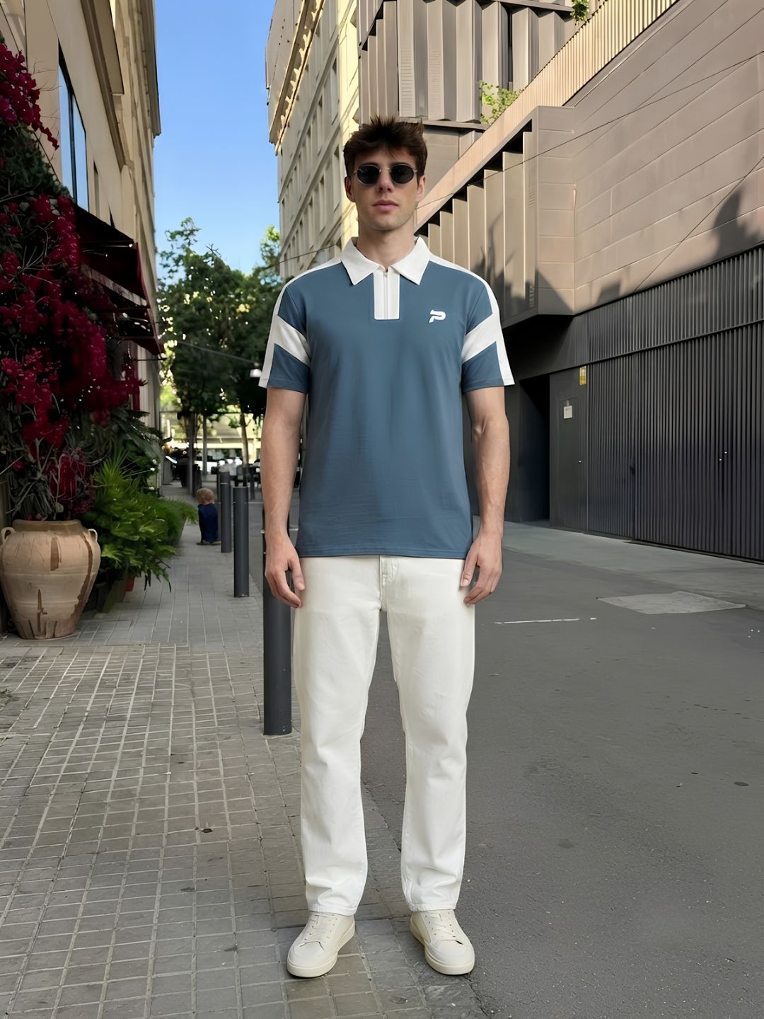 Men Premium Colorblock Relaxed Fit Polo T-Shirt