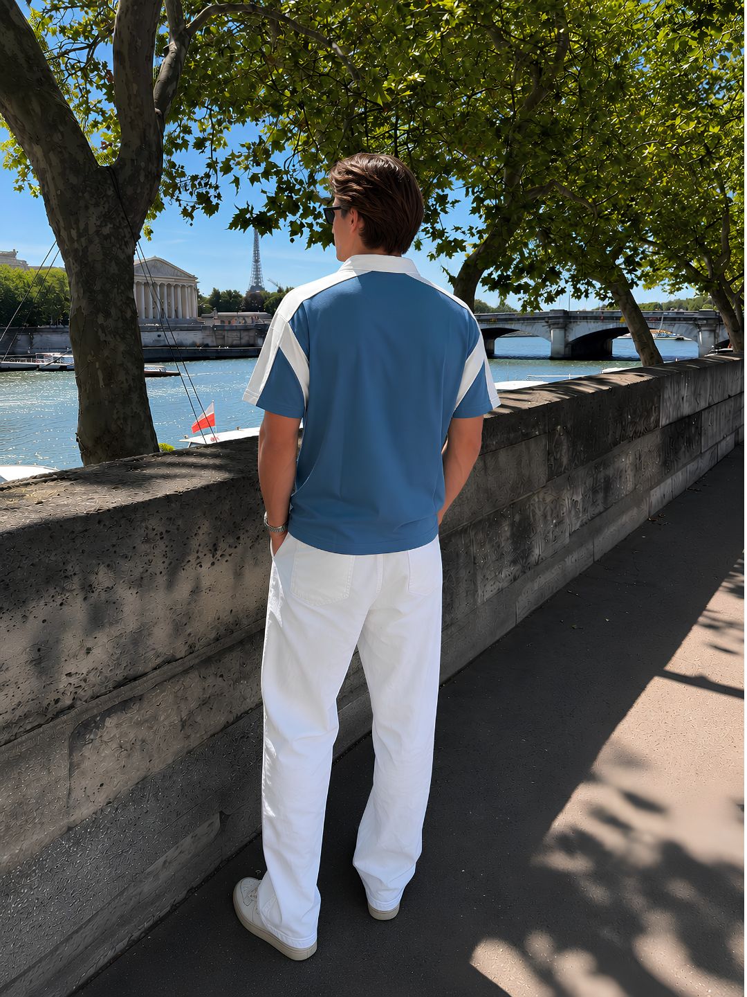Men Premium Colorblock Relaxed Fit Polo T-Shirt