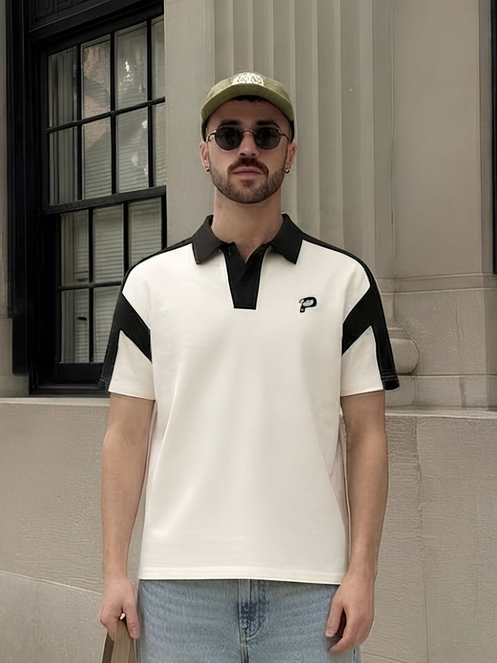 Men Premium Colorblock Relaxed Fit Polo T-Shirt