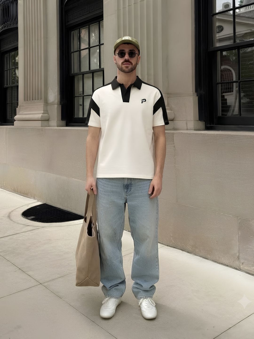 Men Premium Colorblock Relaxed Fit Polo T-Shirt