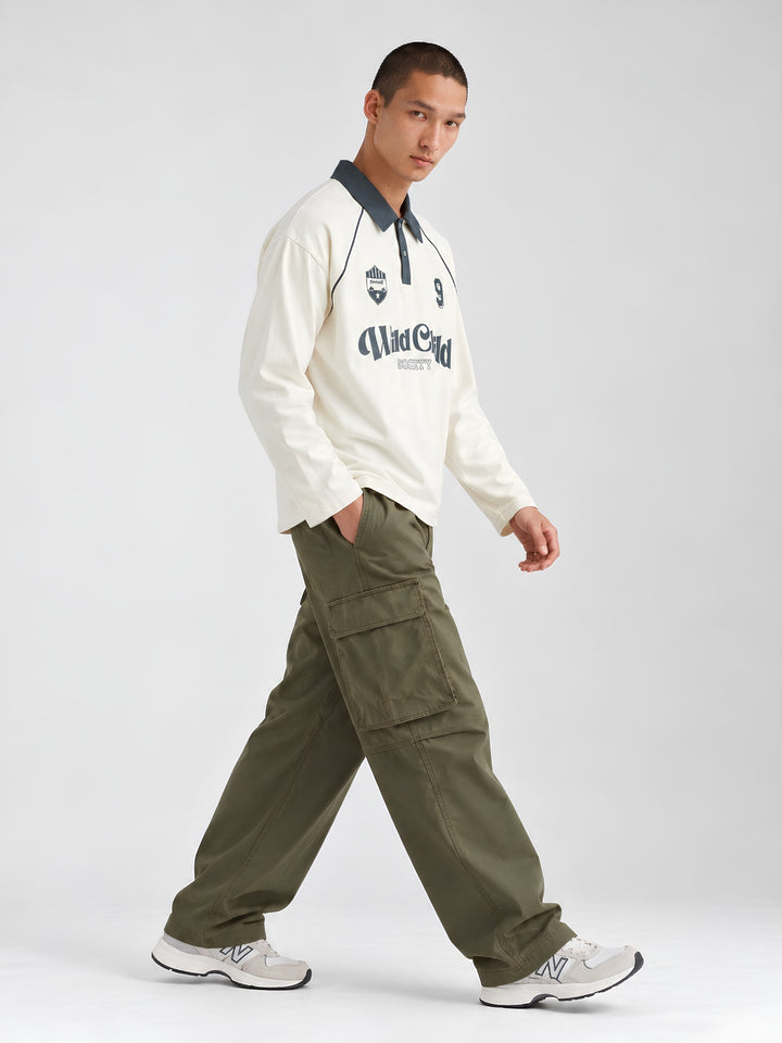 Men Premium Oversized Full Sleeve Polo T-Shirt