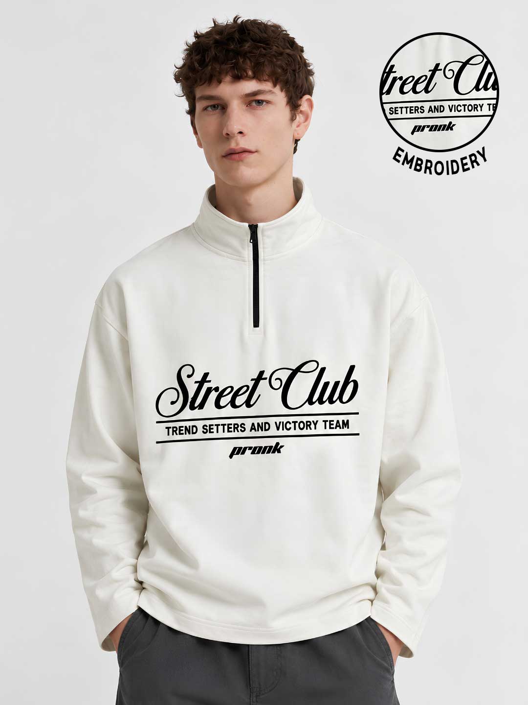 Men Premium Embroidered Oversized Full Sleeve Polo T-Shirt