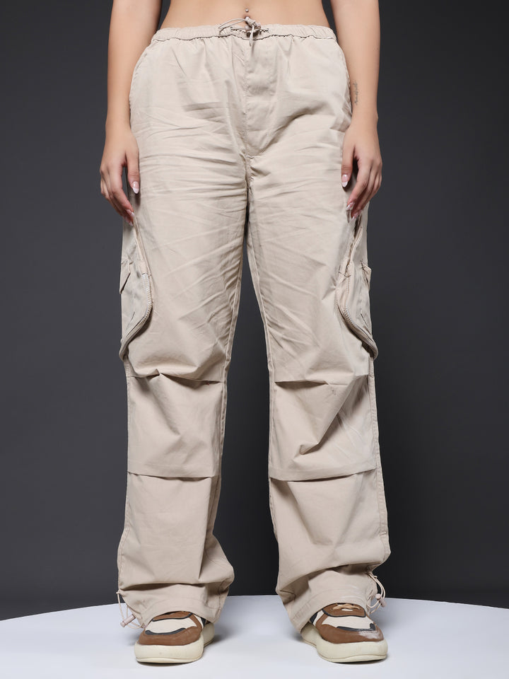Parachute Pants For Women - Beige