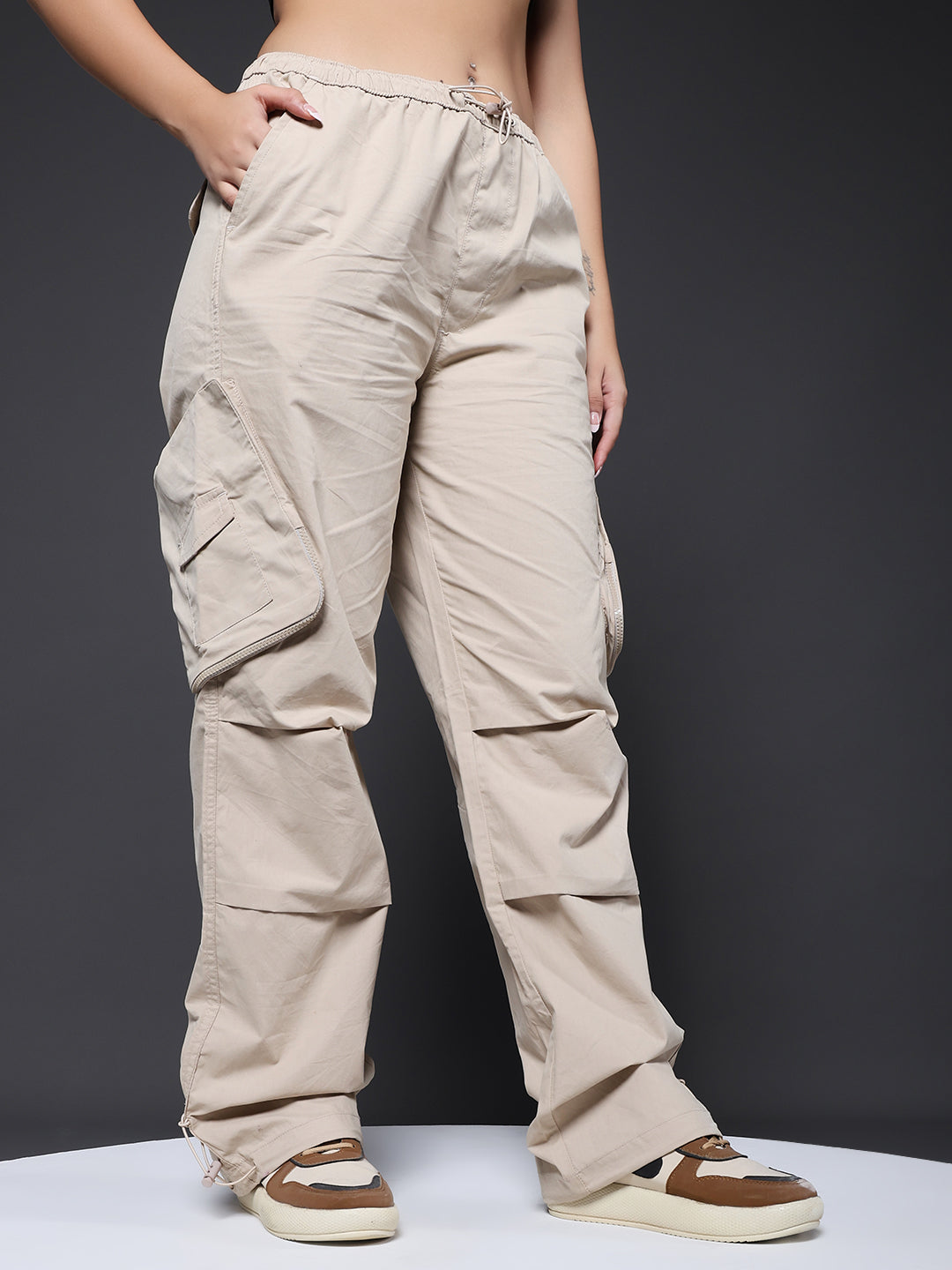 Parachute Pants For Women - Beige