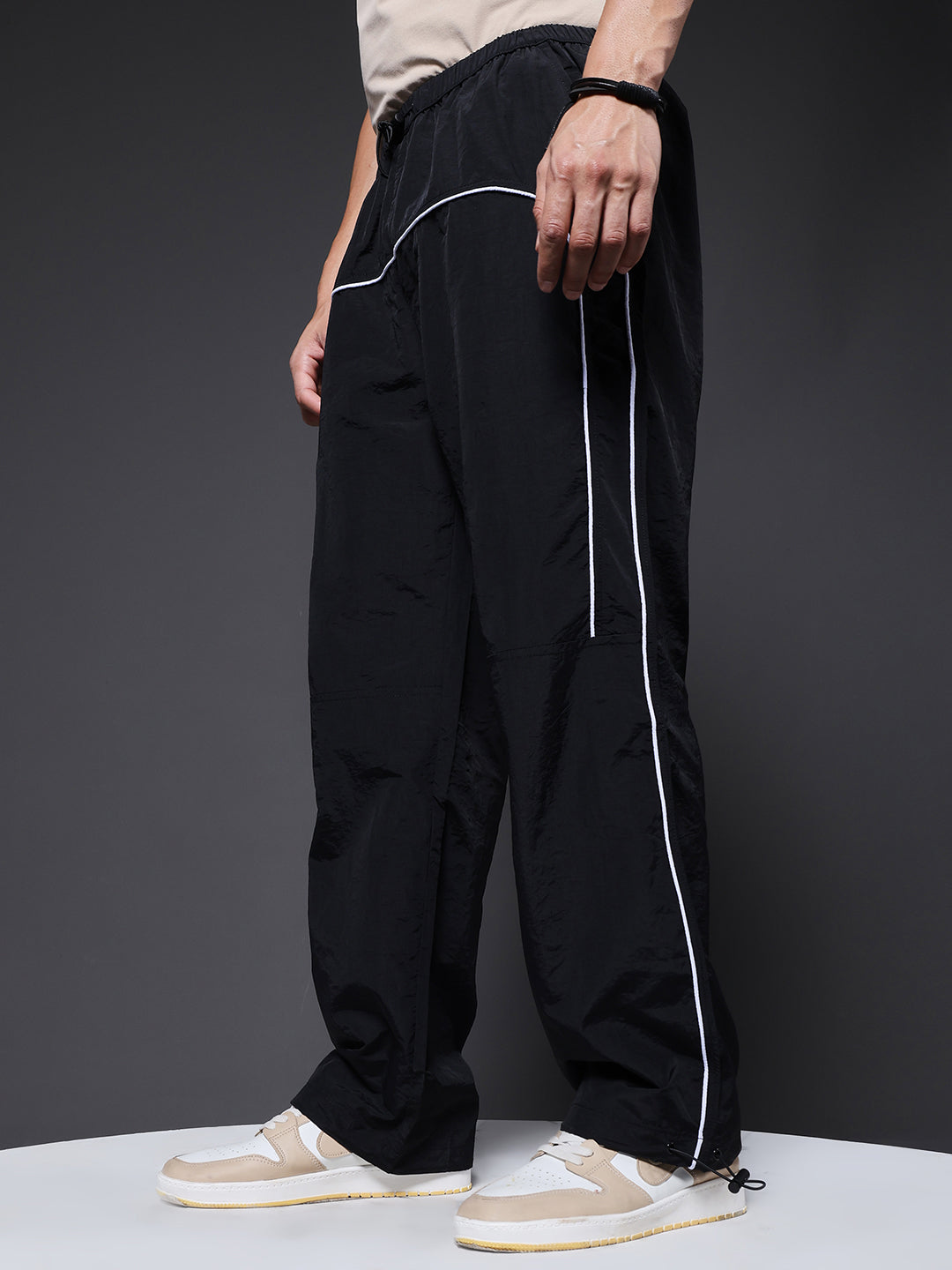 Striped Parachute Pants For Men
