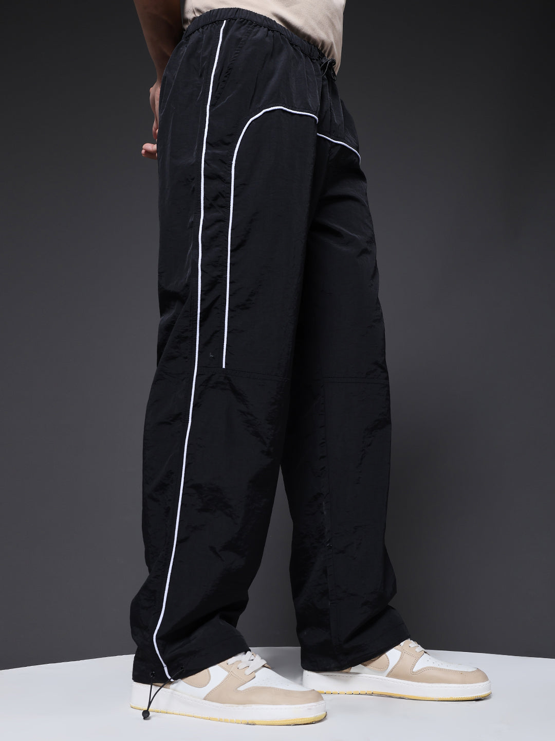 Striped Parachute Pants For Men