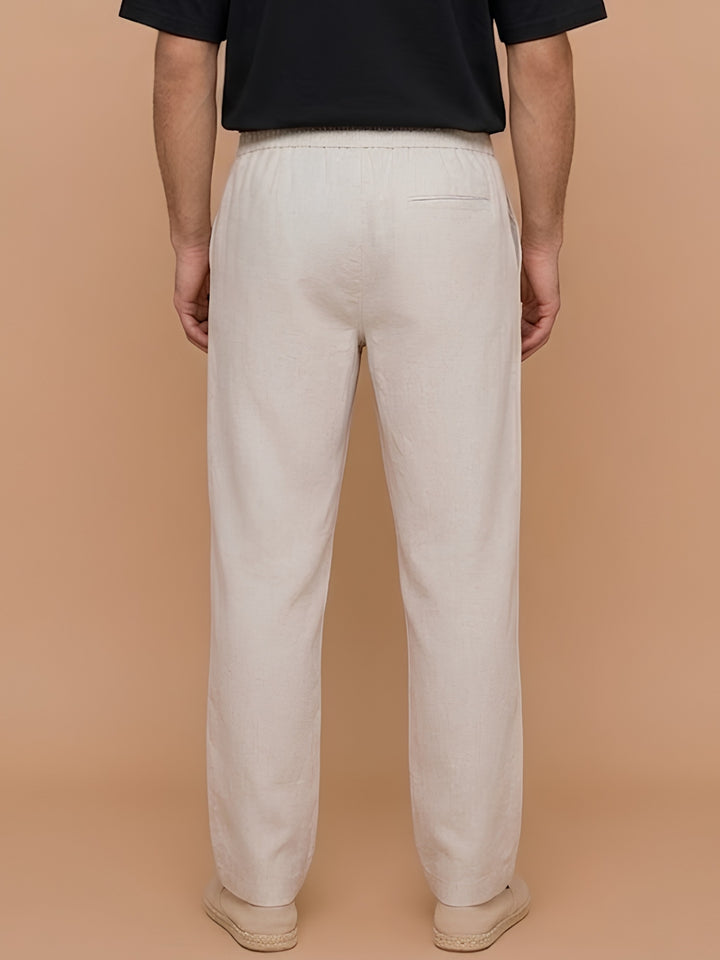 Cotton Pant for Men Solid - Beige