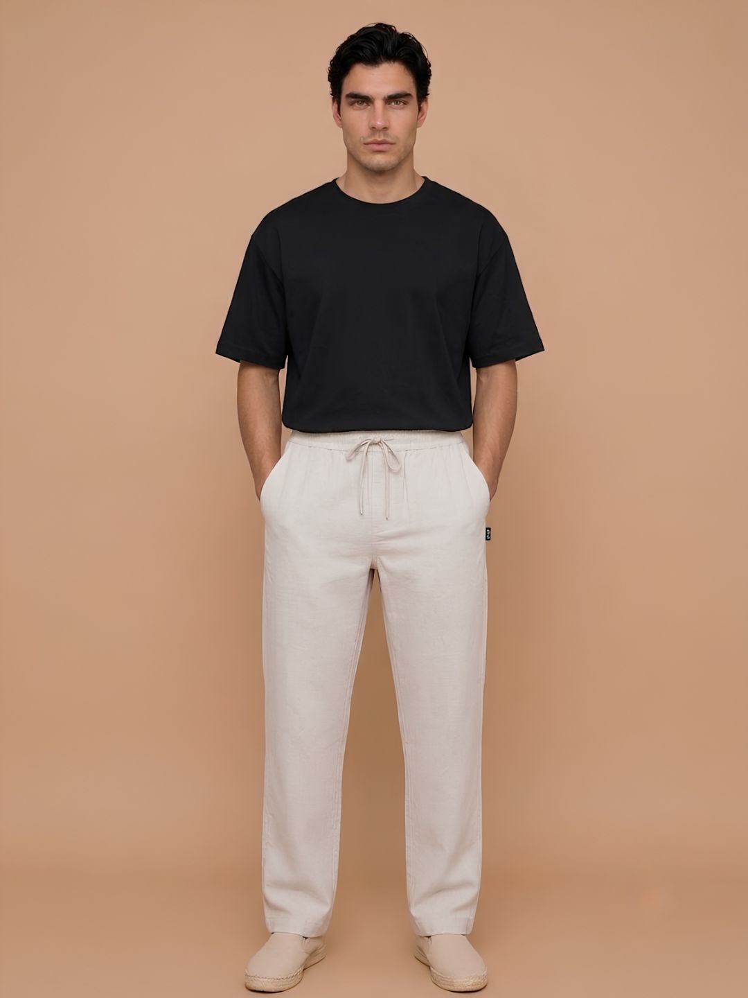 Cotton Pant for Men Solid - Beige