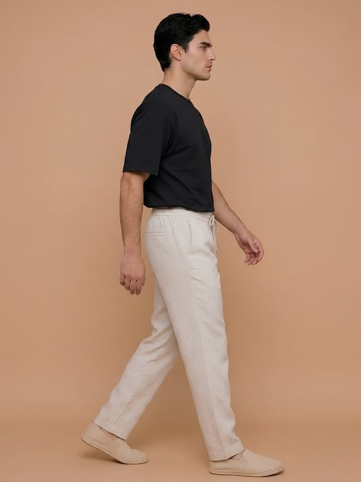 Cotton Pant for Men Solid - Beige