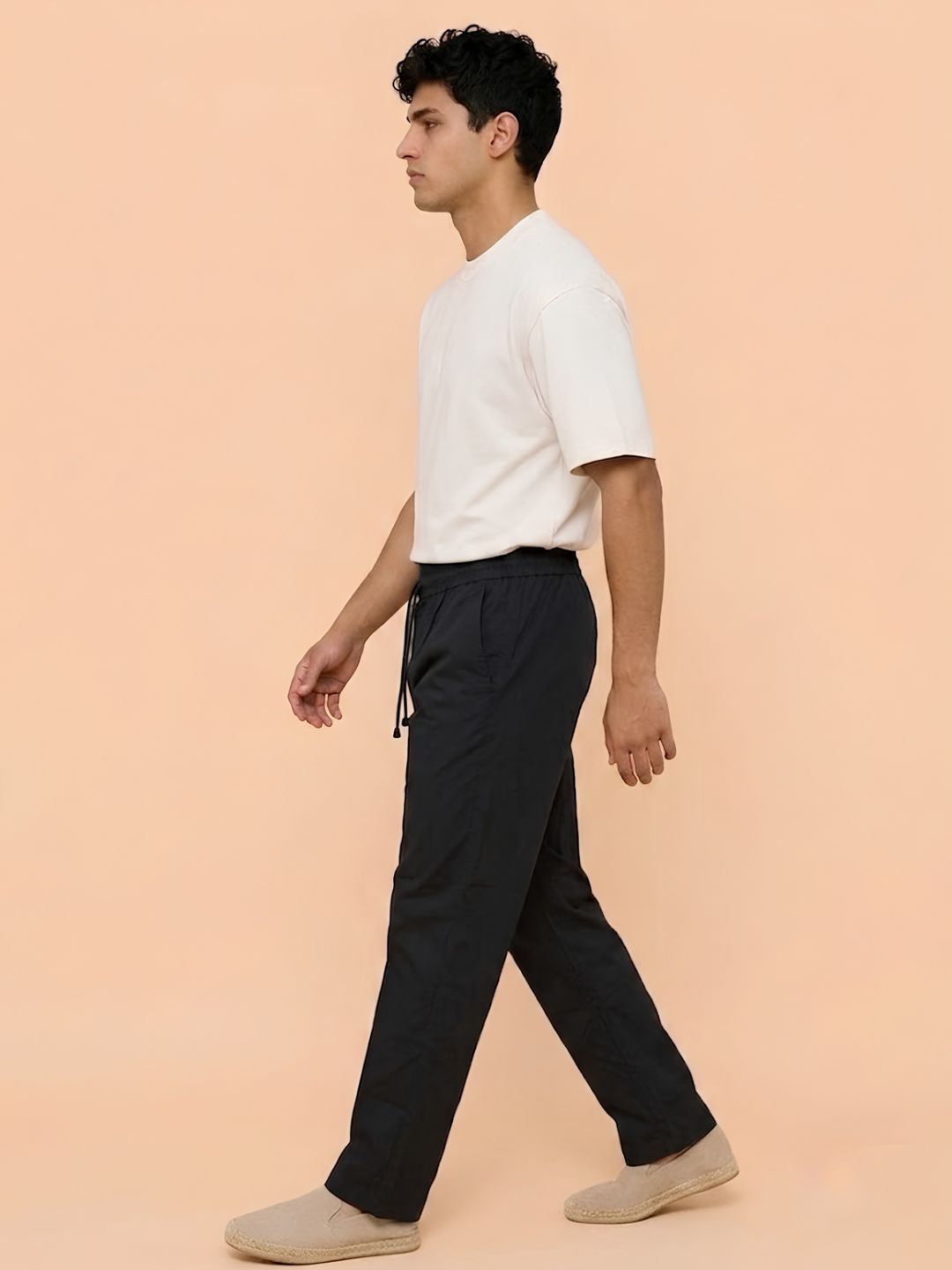 Cotton Pant for Men Solid - Black