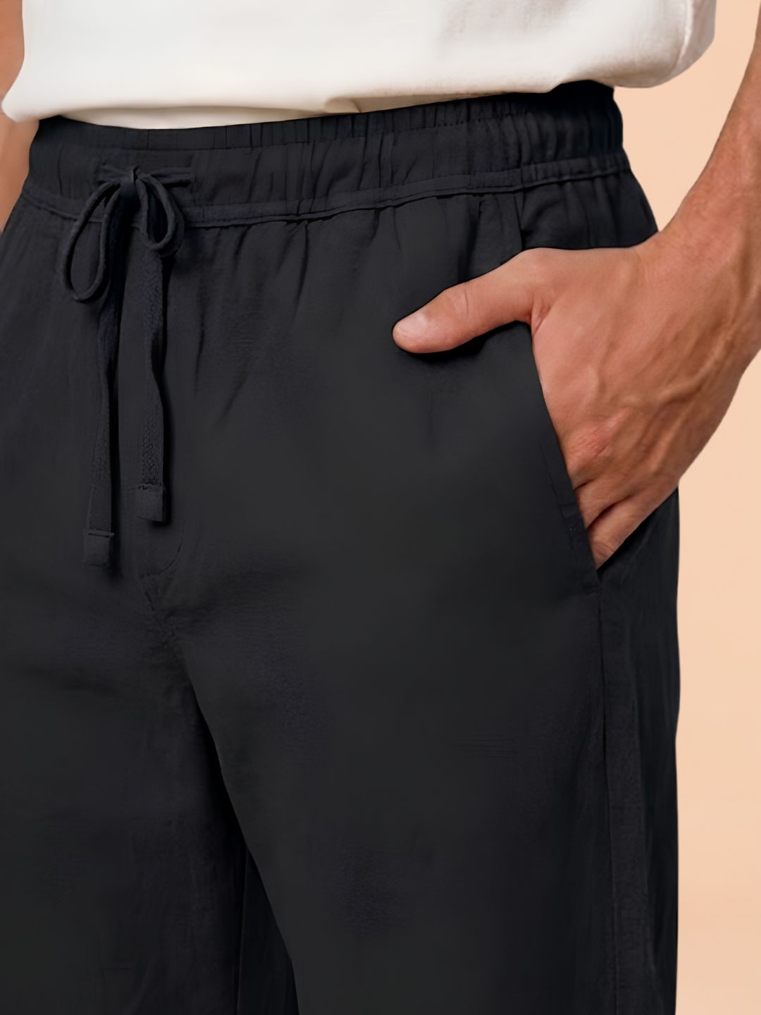 Cotton Pant for Men Solid - Black