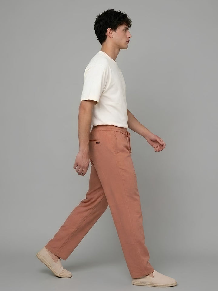Cotton Pant for Men Solid - Brown