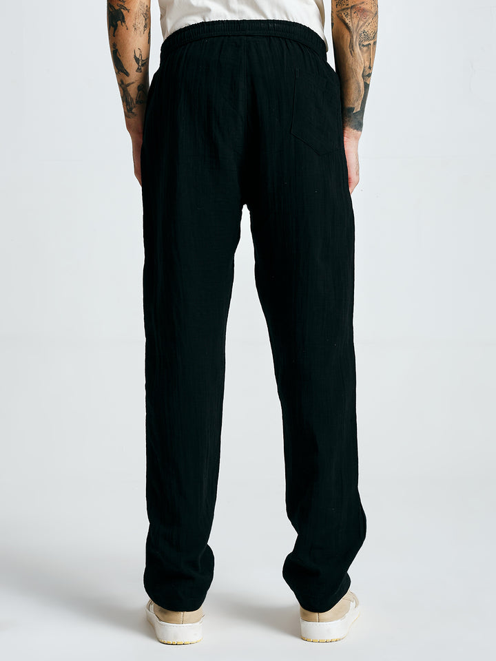Men Solid lounge pants - Black