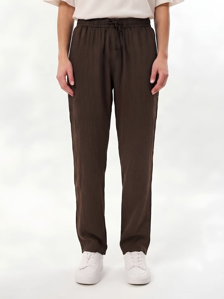 Women Solid Cotton lounge pant - Cocoa