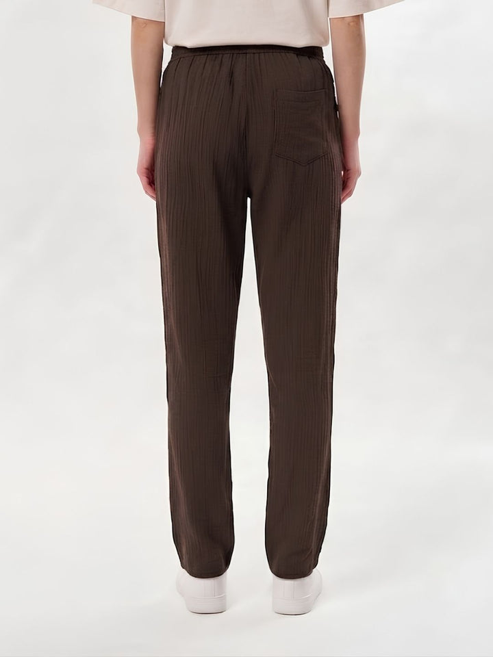 Women Solid Cotton lounge pant - Cocoa