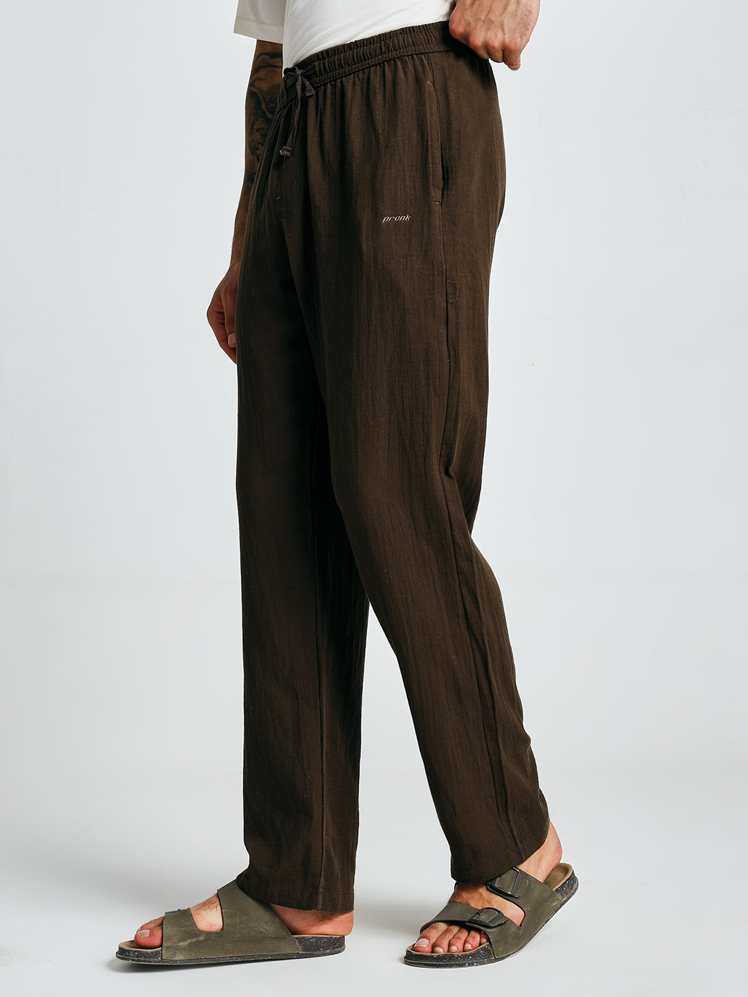 Men Solid lounge pants - Cocoa