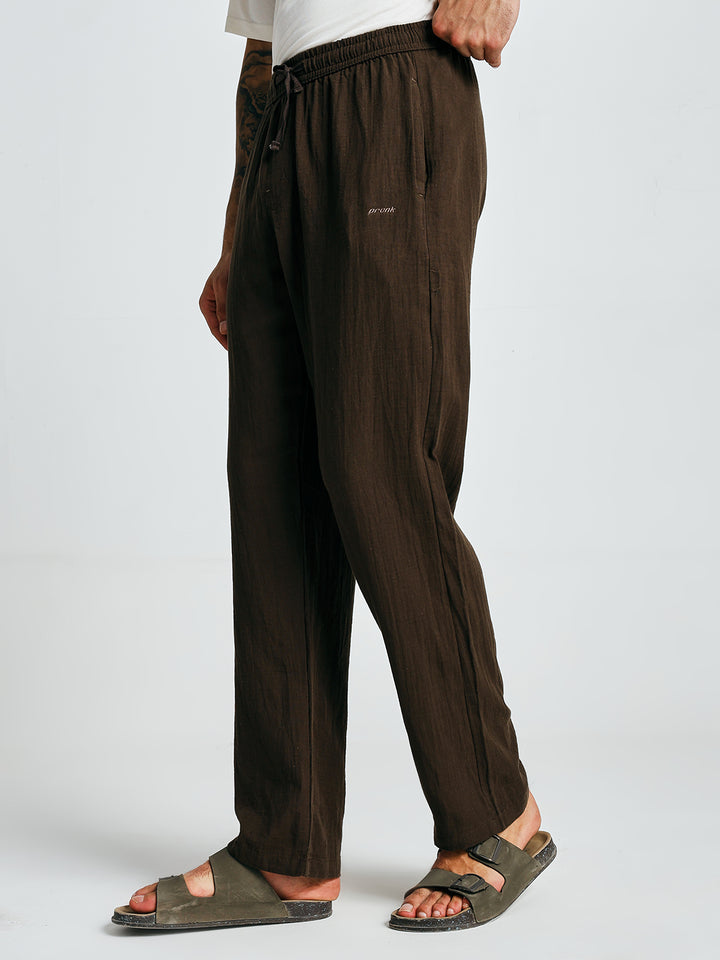Men Solid lounge pants - Cocoa