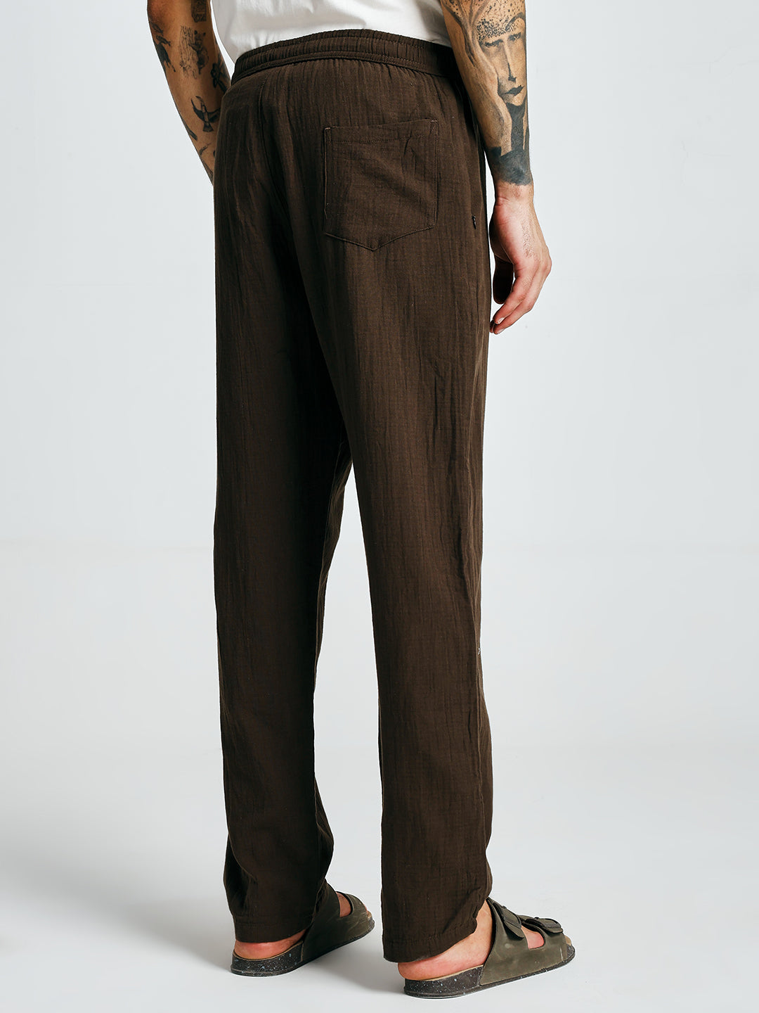 Men Solid lounge pants - Cocoa