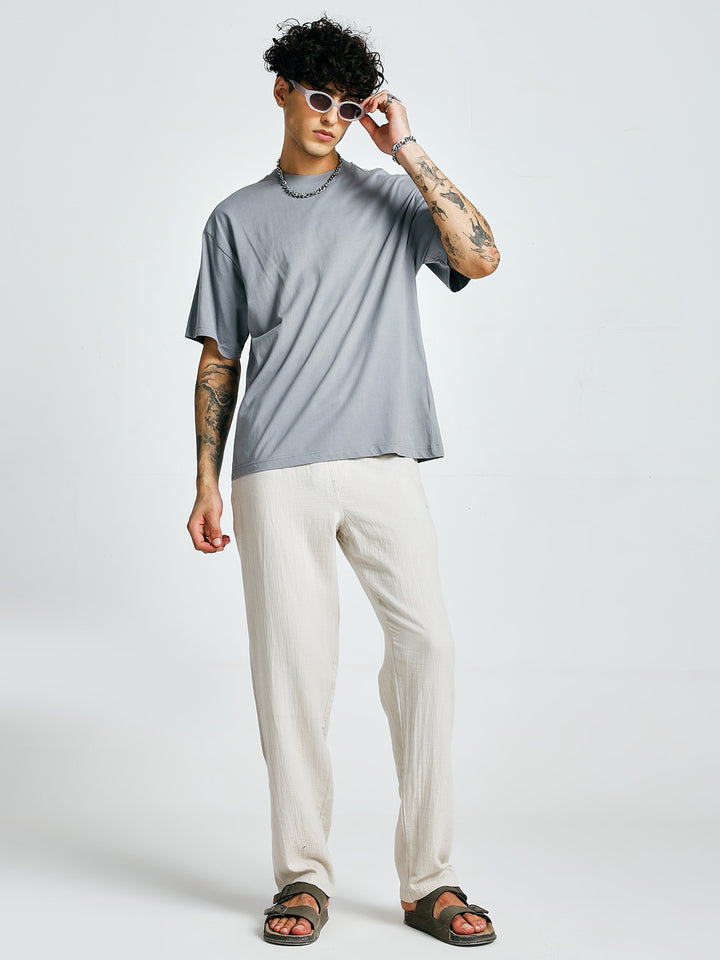 Men Solid lounge pants - Ivory