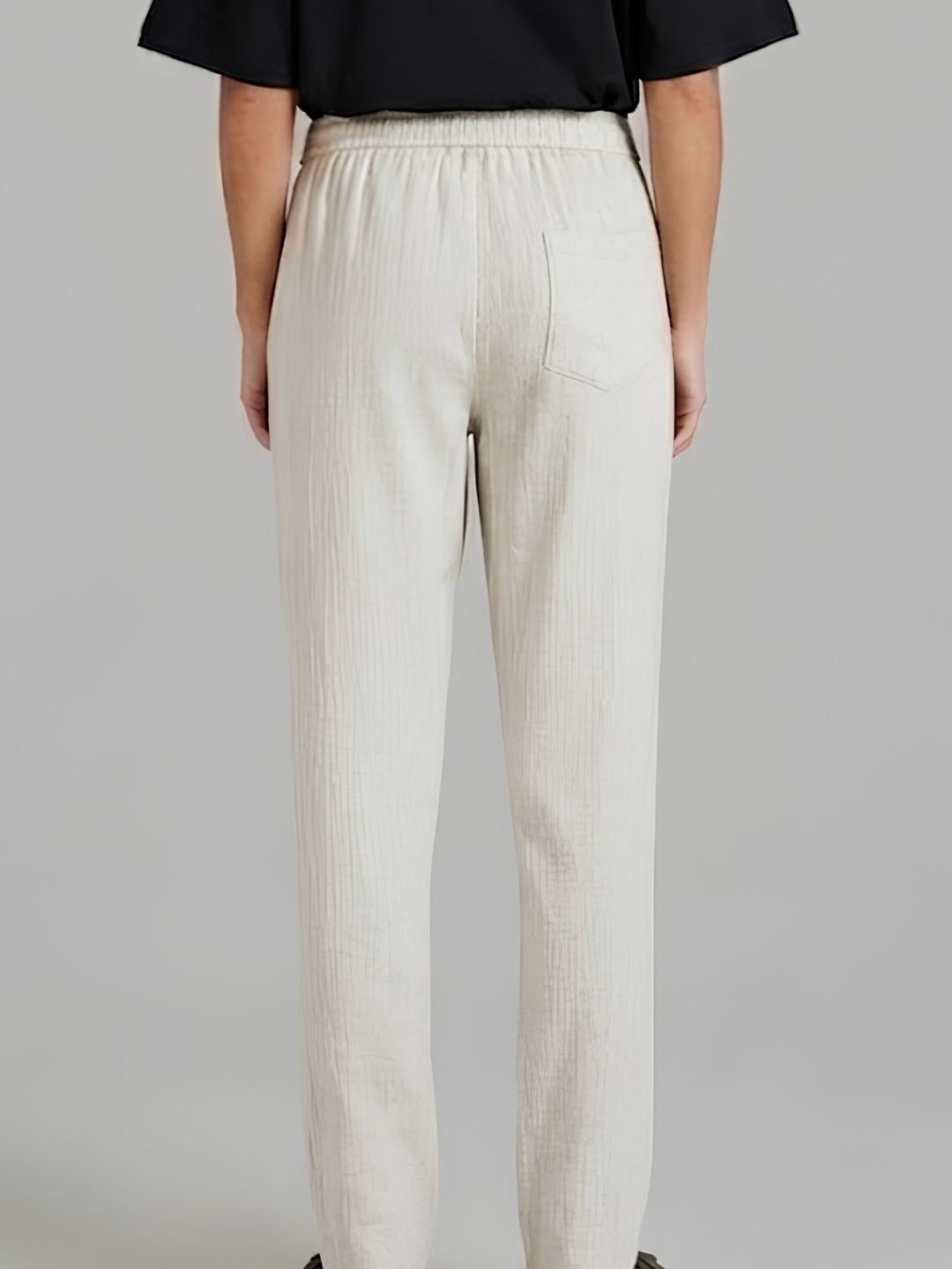 Women Solid Cotton lounge pant - Ivory