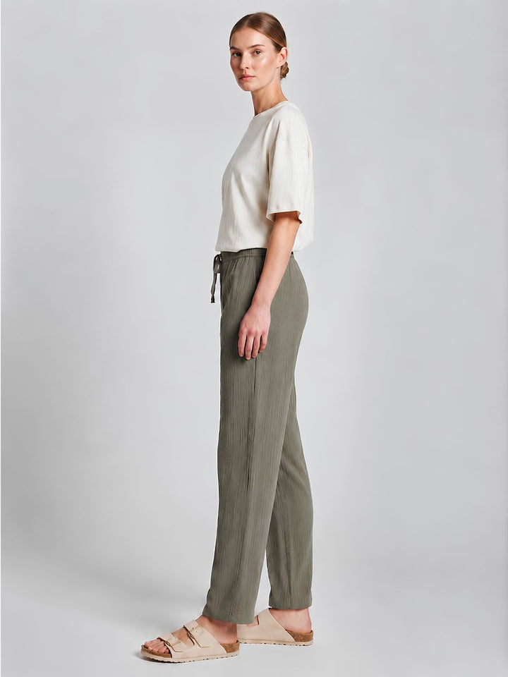 Women Solid Cotton lounge pant - Khaki