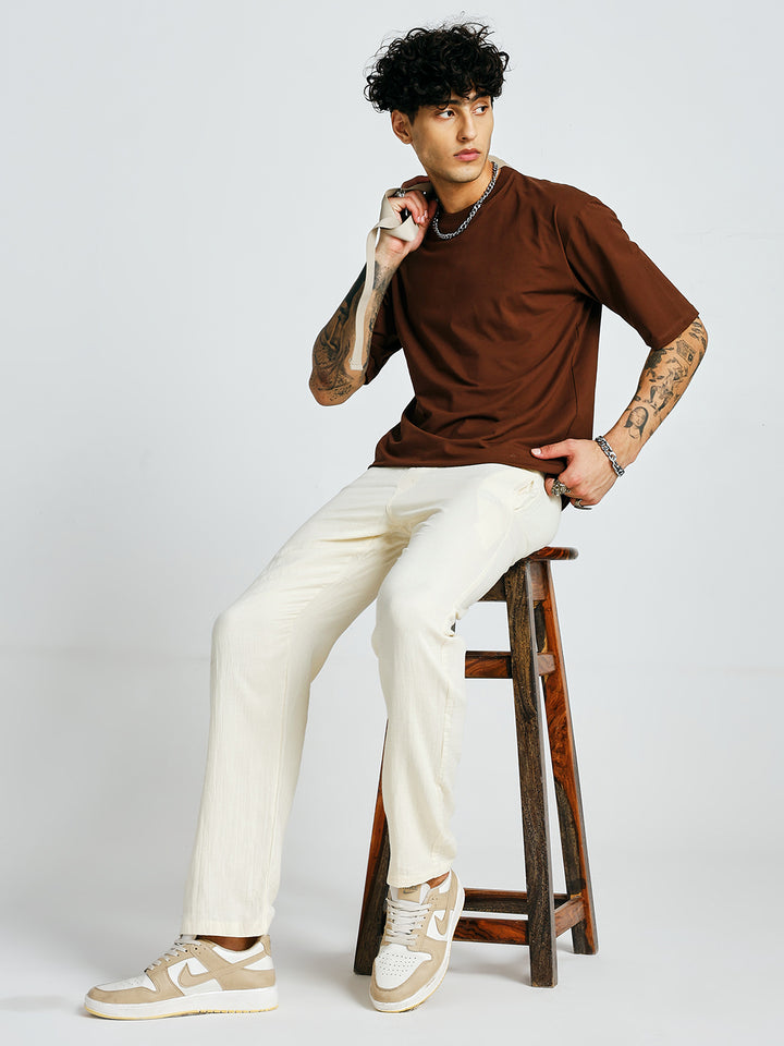 Men Solid lounge pants - Off White