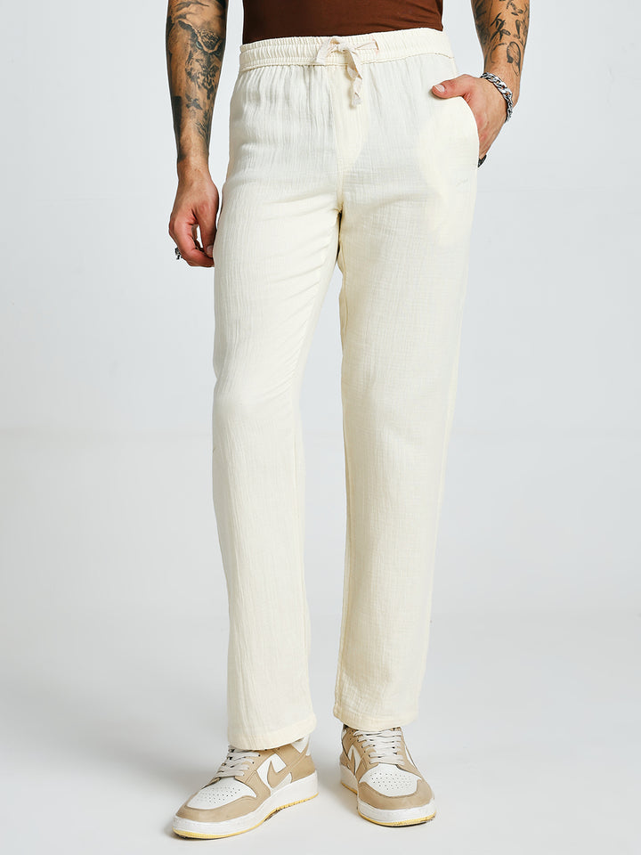 Men Solid lounge pants - Off White