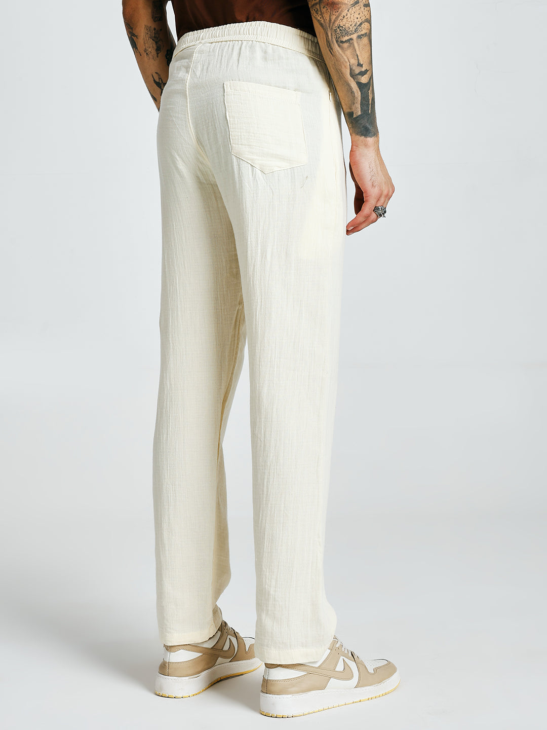 Men Solid lounge pants - Off White