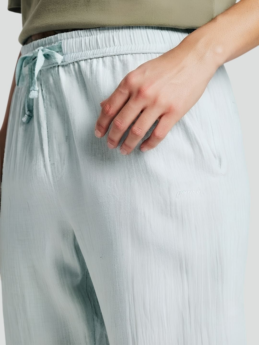 Women Solid Cotton lounge pant - Sky