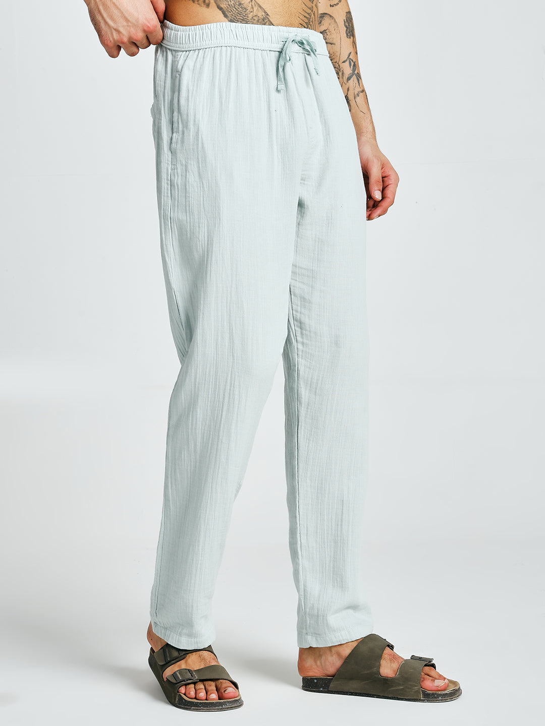 Men Solid lounge pants - Sky