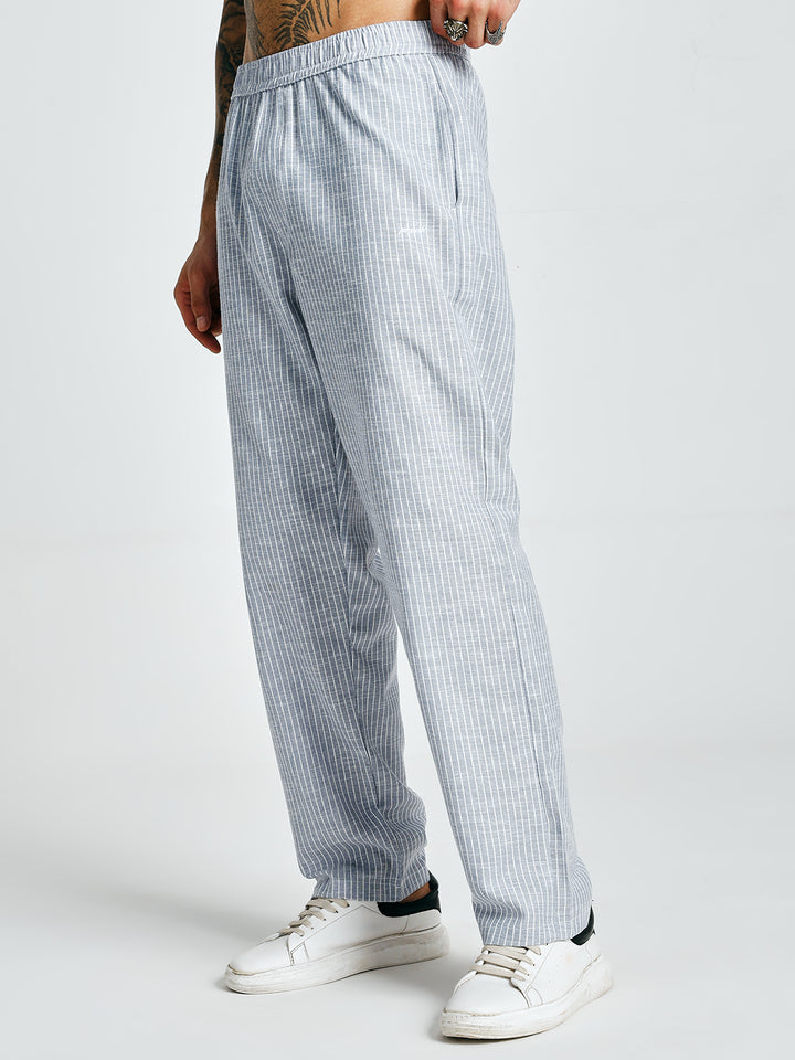 Men Striped lounge pants - Sky