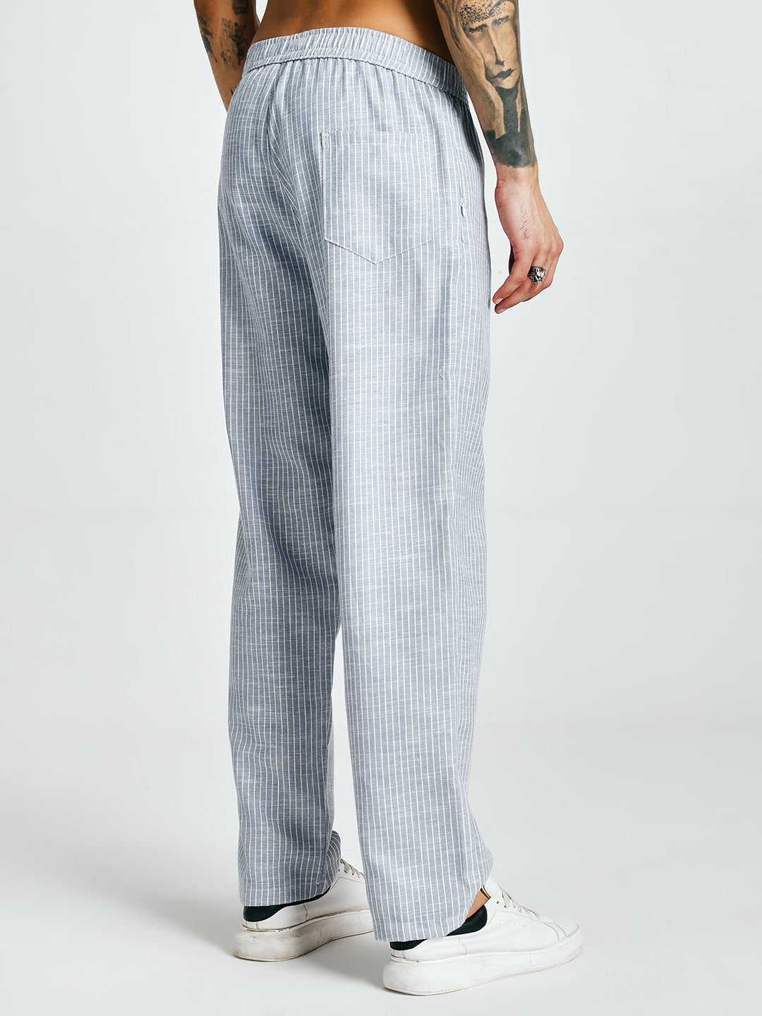 Men Striped lounge pants - Sky