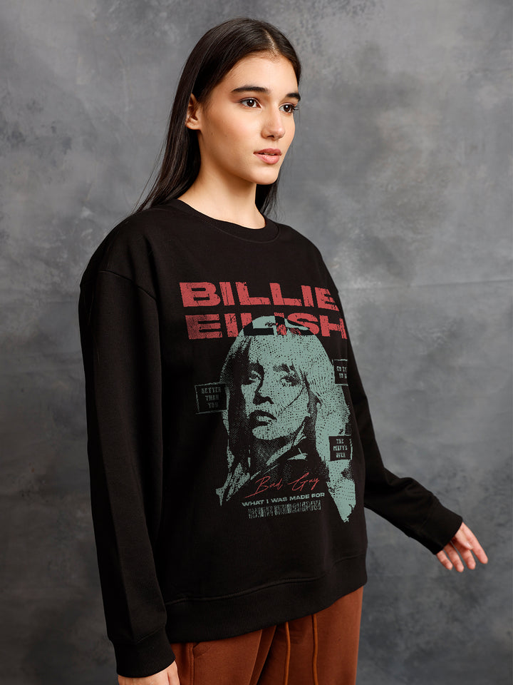 DARK AURA Women Drop Shoulder Premium Terry Sweatshirt