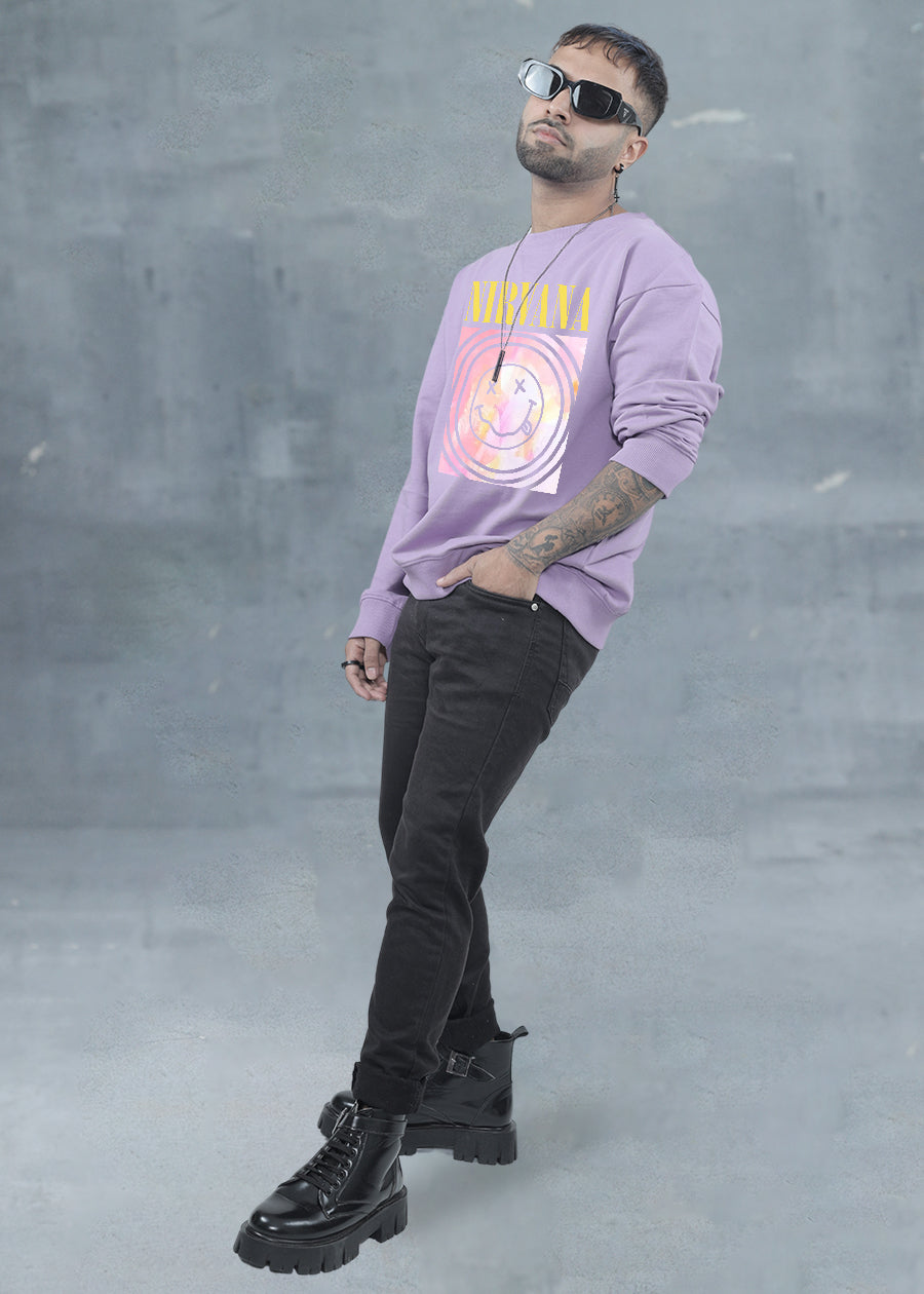 Nirvana Men Drop Shoulder Premium Terry Sweatshirt