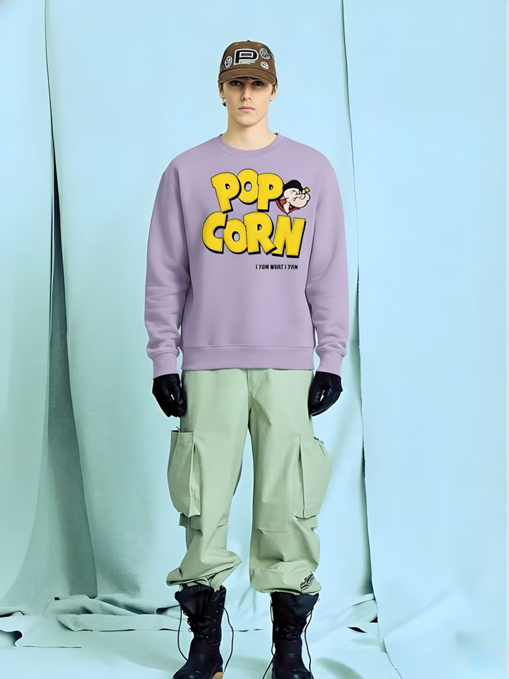 Pop Corn Men Drop Shoulder Premium Terry Sweatshirt