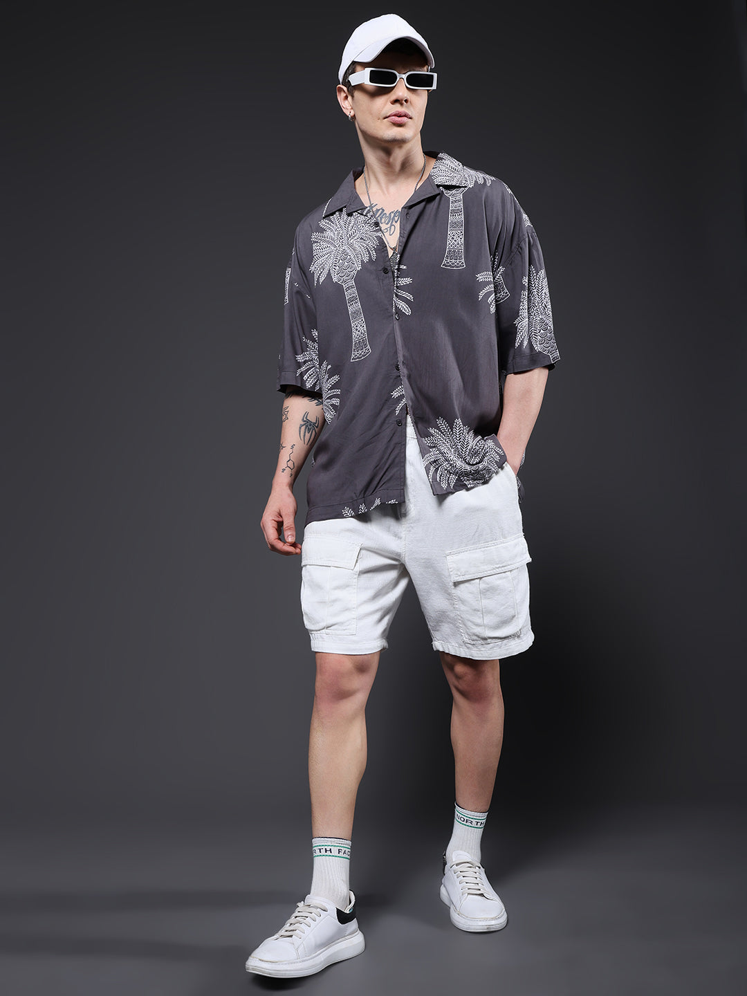 Mens Half Sleeve Casual Shirt  – Dark Grey