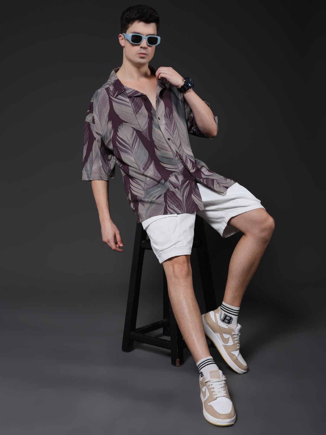 Mens Half Sleeve Casual Shirt  – Brown