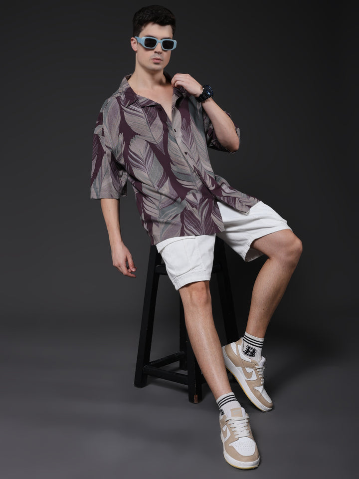 Mens Half Sleeve Casual Shirt  – Brown